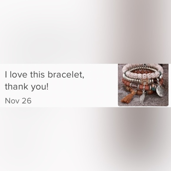 I LOVE YOU Stacked Beaded Boho Bracelets Charms Tassel BRAND NEW - Picture 4 of 6